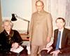 Dr. Bhattacharyya with the British poets Kathleen Raine & William Radice.