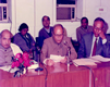 In the office of Sahitya Academy with Prime Minister P.V. Narsimha Rao along with Secretary of Sahit